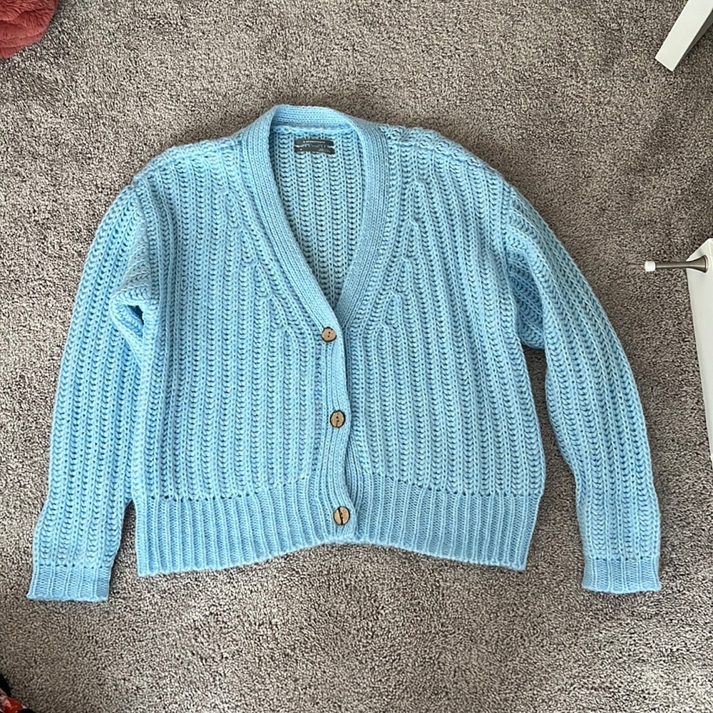 Anthropologie aqua blue cardigan
